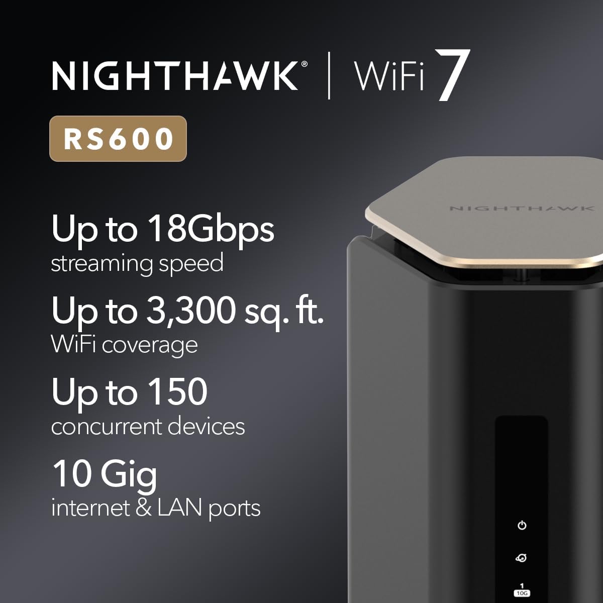 NETGEAR Nighthawk Tri-Band WiFi 7 Router (RS600) - Router Only