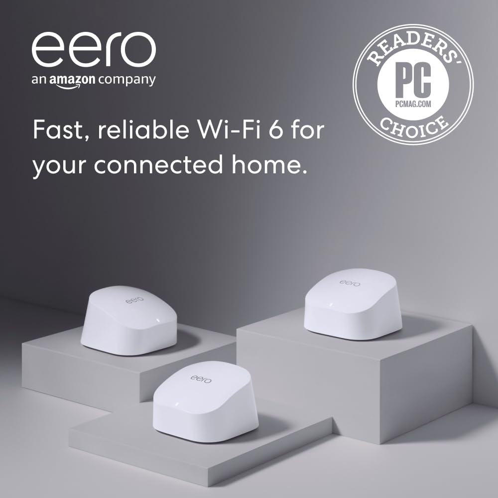 Amazon eero 6 mesh wifi system - Supports internet plans up to 500 Mbps
